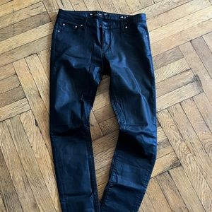 Wax coated denim